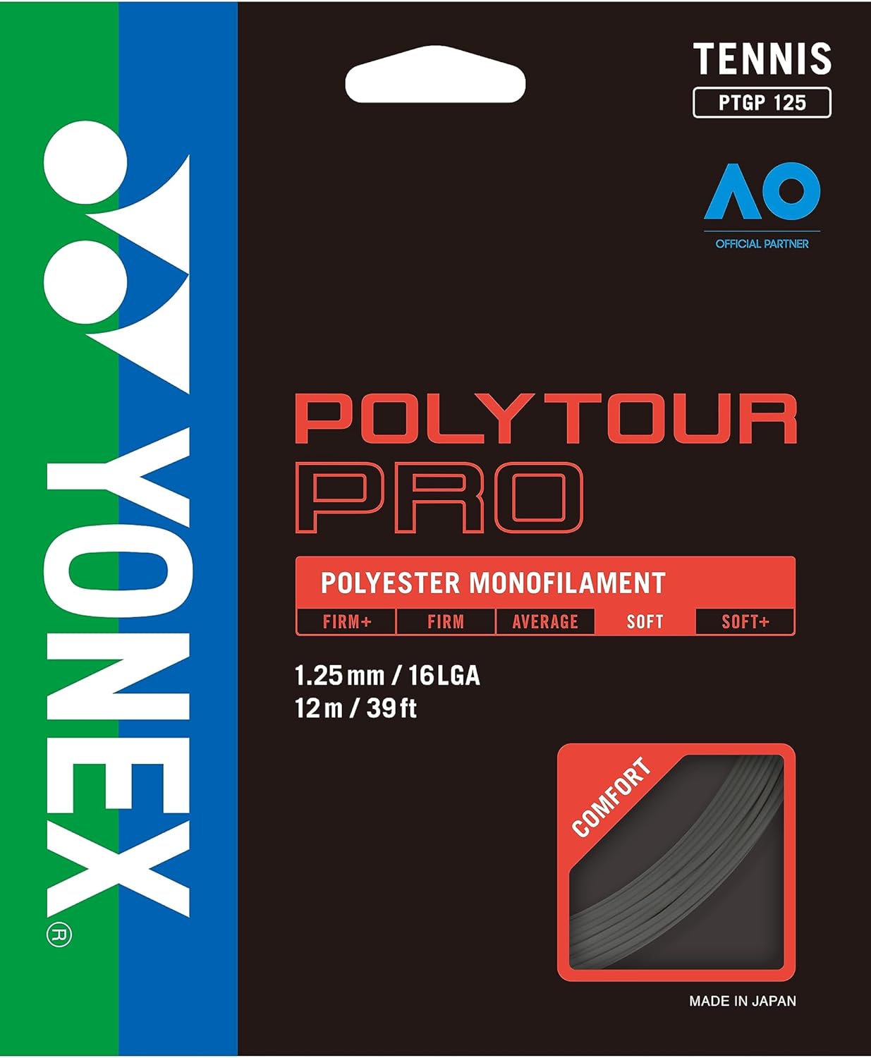 YONEX Saitenset Poly Tour Pro Jeu de Cordes Mixte 12 m - Noir