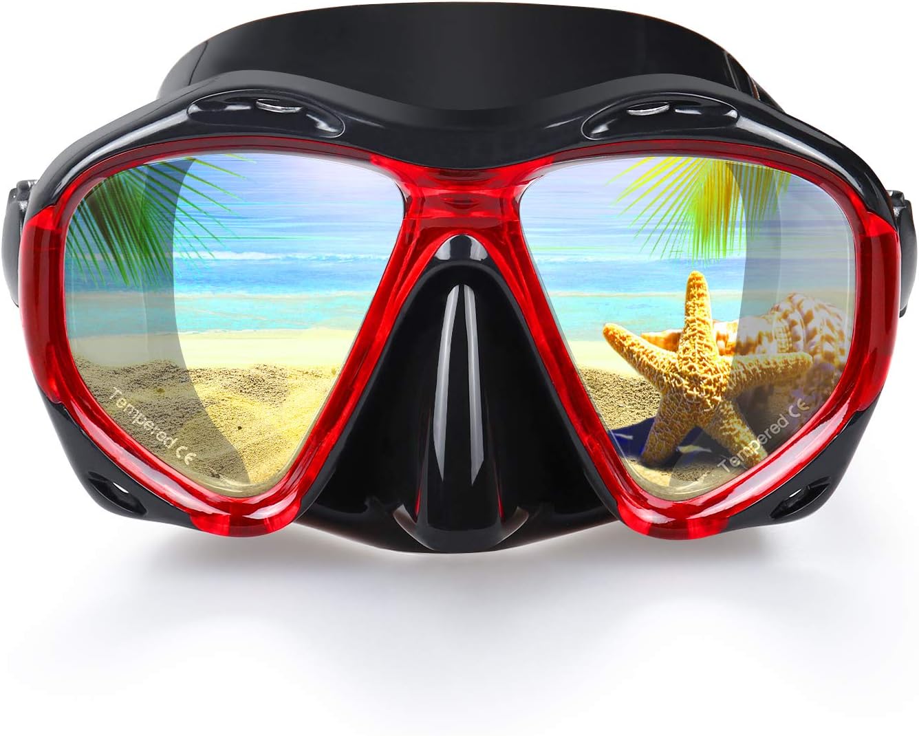 Masque de plongée,180°View HD Masque de Snorkeling/Plongée, Anti-Buée Lunettes de plongée et Anti-Fuite Masque de plongée en apnée Set de Plongée pour Adultes et Enfants