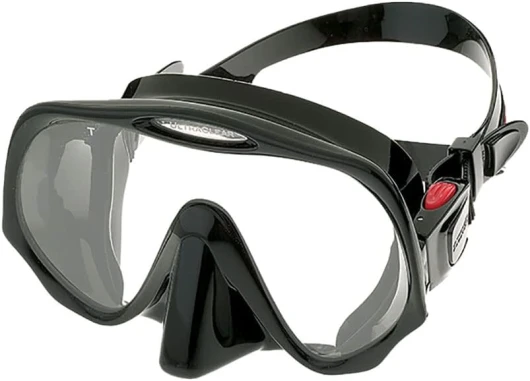 Atomic Aquatics Masque sans Cadre pour plongée sous-Marine et Tuba Noir Taille Standard