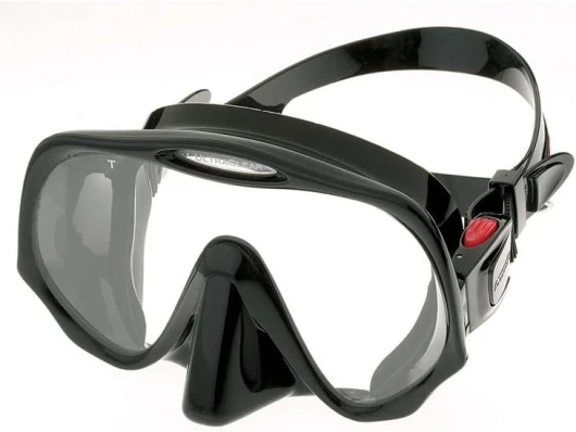Atomic Aquatics Masque sans Cadre pour plongée sous-Marine et Snorkeling - Noir Moyen