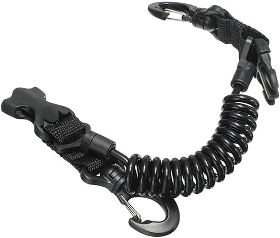 PlongéE Sous Marine Sangle Longe Boucle Bobine Longe Sangle Appareil Photo PlongéE Outil PlongéE Sous Marine Avec Clips DéGagement Rapide Pour LumièRes CaméRas Sous Marines, Sangle Anti Leash, Noir