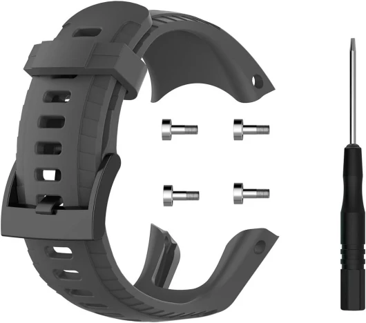 INF Bracelet compatible avec Suunto 5, bracelet en silicone, bracelet de remplacement, bracelet de montre en silicone, design classique et chic, idéal pour un usage quotidien Gris