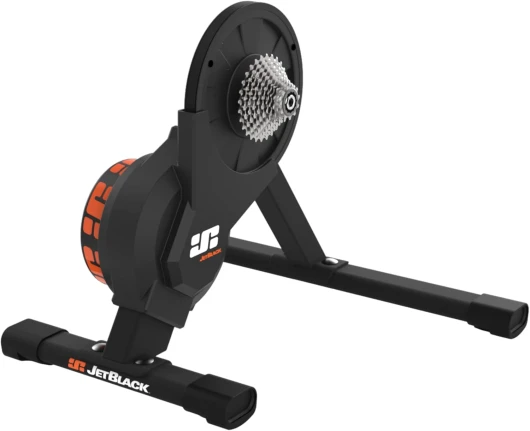 JetBlack Volt Entraîneur à vélo d'intérieur Silencieux et Intelligent avec Cassette Shimano 11 Vitesses pré-installée, Bluetooth, Ant+ et expérience de Conduite réaliste