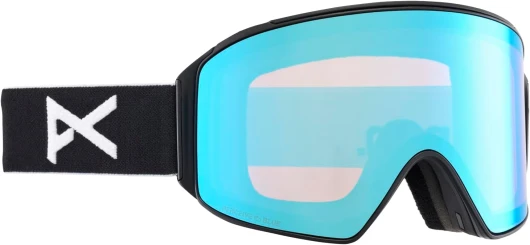 Anon Lunettes M4 (cylindrique) + lentille bonus + masque facial MFI, monture : noir, verres : Perceive Variable Blue