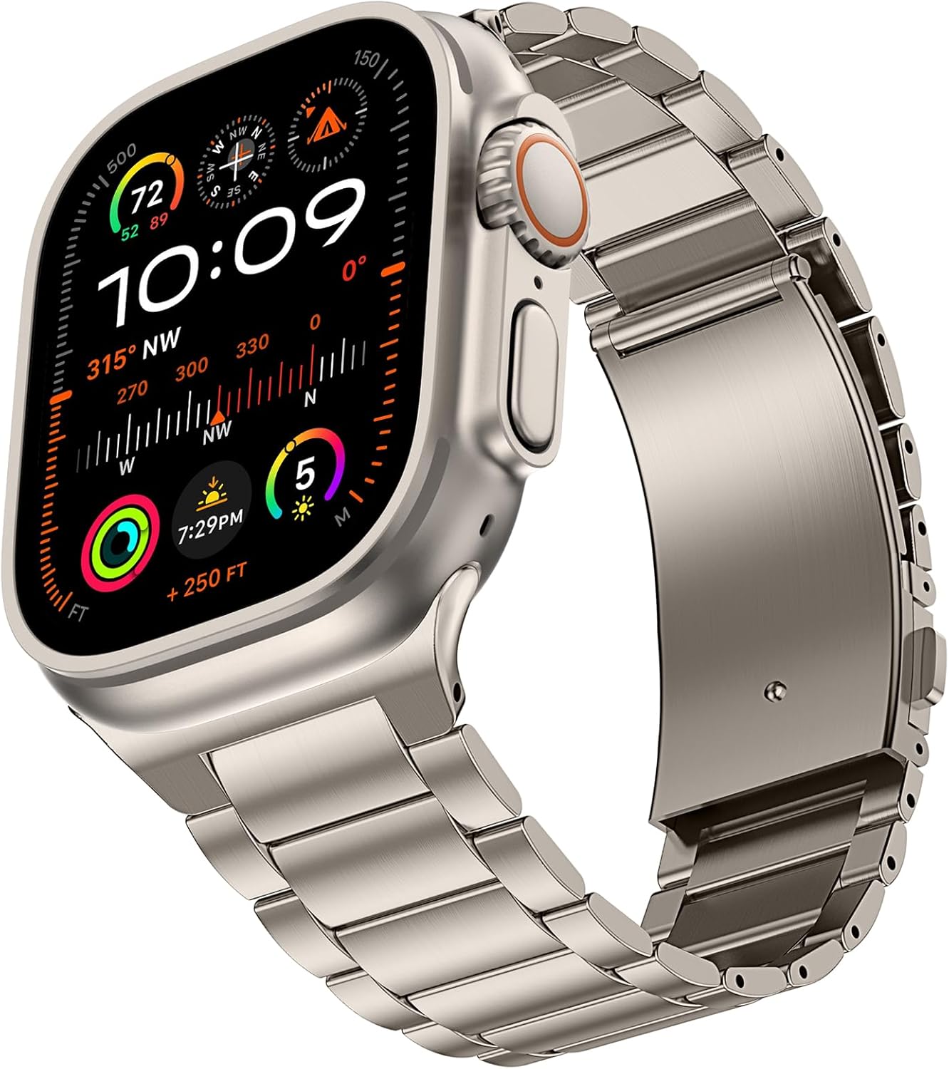 Compatible avec Bracelet Apple Watch 49mm 46mm 45mm 44mm 42mm 41mm 40mm 38mm, Bracelets en Acier Inoxydable pour Entreprise pour iWatch Ultra 2/1 SE Série 10 9 8 7 6-1