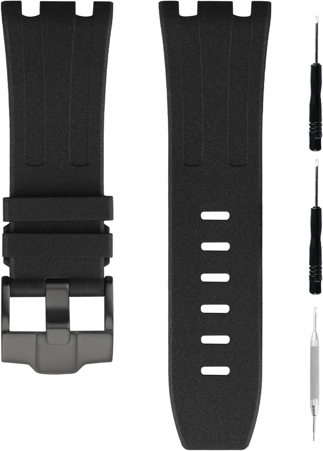 Unilabo Bracelet de montre en caoutchouc compatible avec Audemars Piguet Royal Oak Offshore AP 15703 15710 15400 26470 26400 26400 28 mm Bracelet de montre de rechange pour homme et femme Argenté