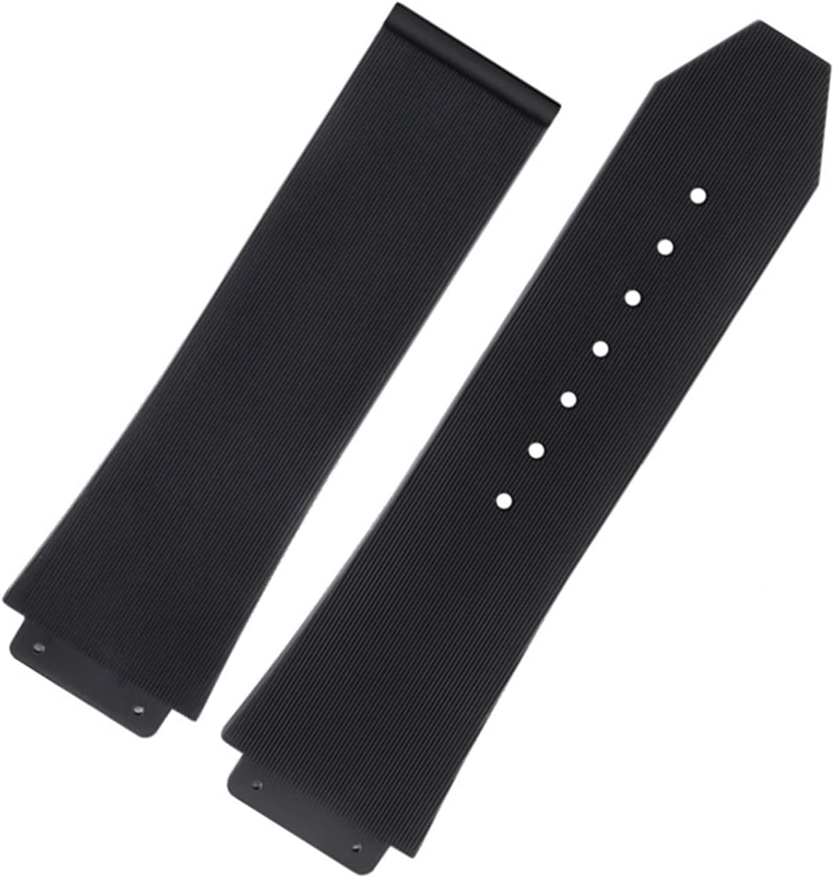 Pour HUBLOT Classic Fusion Universe Big Bang Series Hommes Femmes Noir Silicone Bracelet de Montre à Rayures Verticales Route Bracelet 26 mm x 19 mm