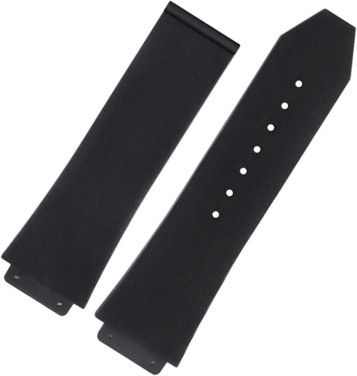 Pour HUBLOT Classic Fusion Universe Big Bang Series Hommes Femmes Noir Silicone Bracelet de Montre à Rayures Verticales Route Bracelet 26 mm x 19 mm