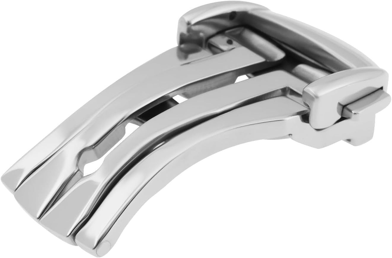 Briny River Boucle Déployante en Acier Inoxydable Compatible avec Omega Seamaster Planet Ocean Argent 16 Mm