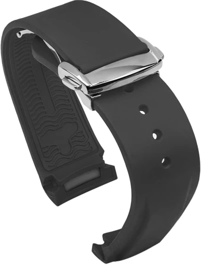 BBZ Bracelet de Montre en Caoutchouc à extrémité incurvée 20 mm 22 mm Compatible avec Omega Seamaster 150/300/600 Speedmaster Planet Ocean Sports Silicone Strap Bracelet 20mm C12