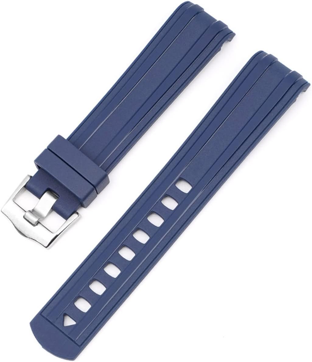 BBZ 20mm Bracelet en caoutchouc de silicone Compatible avec Omega Seamaster DIVER 300M CO‑AXIAL MASTER CHRONOMETER 42 MM Replace Strap,not for 43.5mm,44mm blue MASTER CHRONOMETER 42 MM