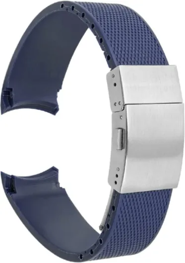 BBZ 21mm Caoutchouc Silicone Bracelet de Montre Ceinture Imperméable Compatible avec Longines Conquest HydroConquest L3 Bracelet de Montre Boucle Pliante Accessoires blue Conquest L3