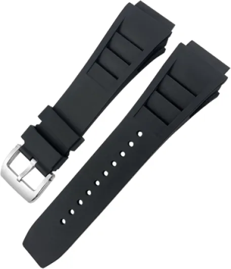 SOMKB Bracelet de montre en caoutchouc 20 mm 25 mm pour Richard Spring Bar Silicone Mille Sport Bracelet souple étanche Boucle ardillon noire - 20 mm
