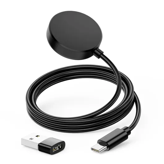 USB C Smartwatch Chargeur Cable pour Samsung Galaxy Watch 8, 8 Classic/ 7 /Ultra 2025/6, 6 Classic/ 5, 5 pro/Active 1,2 USB-C Câble Charger Montre pour Samsung avec Type-C à USB-A adaptateur 1 Mètre