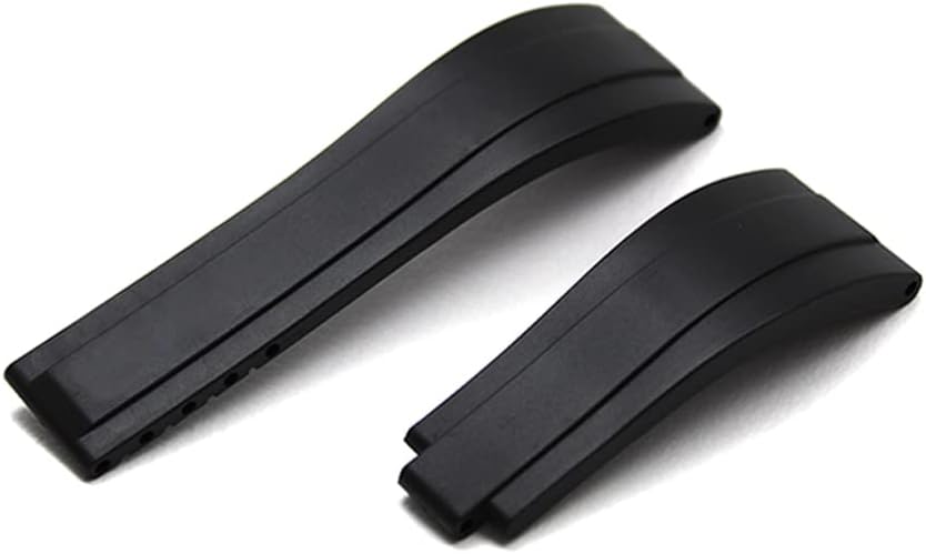 Bracelet de montre en caoutchouc compatible pour Rolex Daytona Explorer Milgauss Submariner Date GMT-Master II Sea-Dweller Yacht-Master Sky-Dweller 20mm boucle droite noir bleu vert