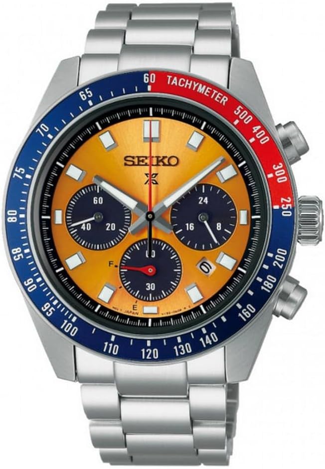 Prospex Speedtimer Pogue SSC947P1 men's watch orange background solar chronograph