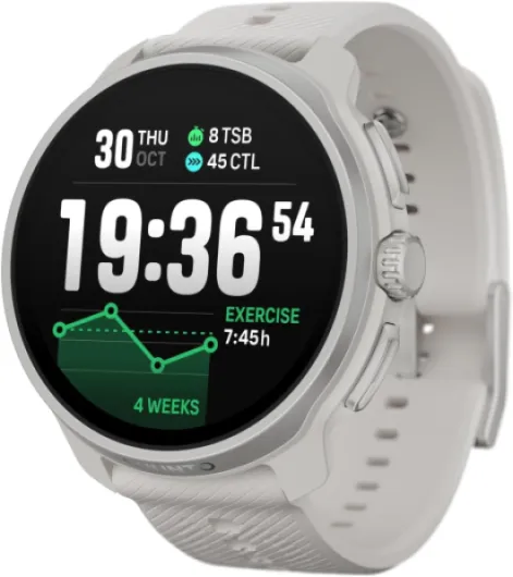 Race 2 Montre de Sport Homme Femme, Tracker d'Activités GPS Running, Bi-Band GNSS, Carte Hors Ligne, Écran Tactile AMOLED, Smartwatch Cardiofréquencemètre Podomètre Altimètre Feather Grey