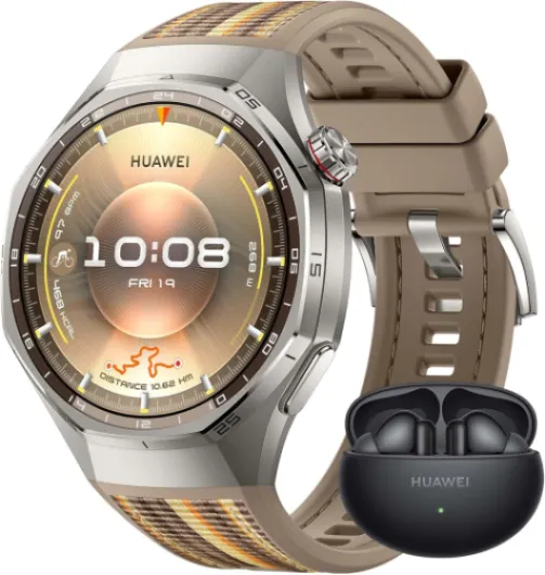 Watch GT6 Pro 46mm Montres connectées + Freebuds 6i Noir Écran AMOLED de 1,47 Pouce, Jusqu'à 21 Jours d'autonomie, Cyclisme de Niveau Professionnel, Compatible avec iOS et Android, Brown GT6 Pro 46mm Ensemble avec FB 6i noir Marron