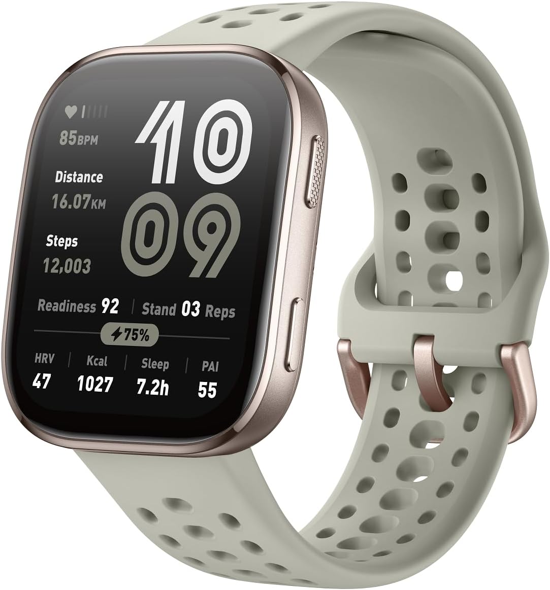 Bip 6 Smartwatch 46mm, Batterie 14 Jours, AMOLED 1,97", GPS avec Cartes, IA, Appels Bluetooth, Suivi Santé et Sommeil, 140+ Modes Sportifs, Étanchéité 5ATM,Pierre