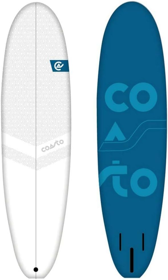 Surf Mousse 7', PB-CSOFT700 - Planche Compacte, Légère, Sécurisée et Robuste - Type Evolutive - Noyau EPS - Latte 2X Bois - Matériau Extérieur Souple - Dérives Comprises - Idéal Débutant