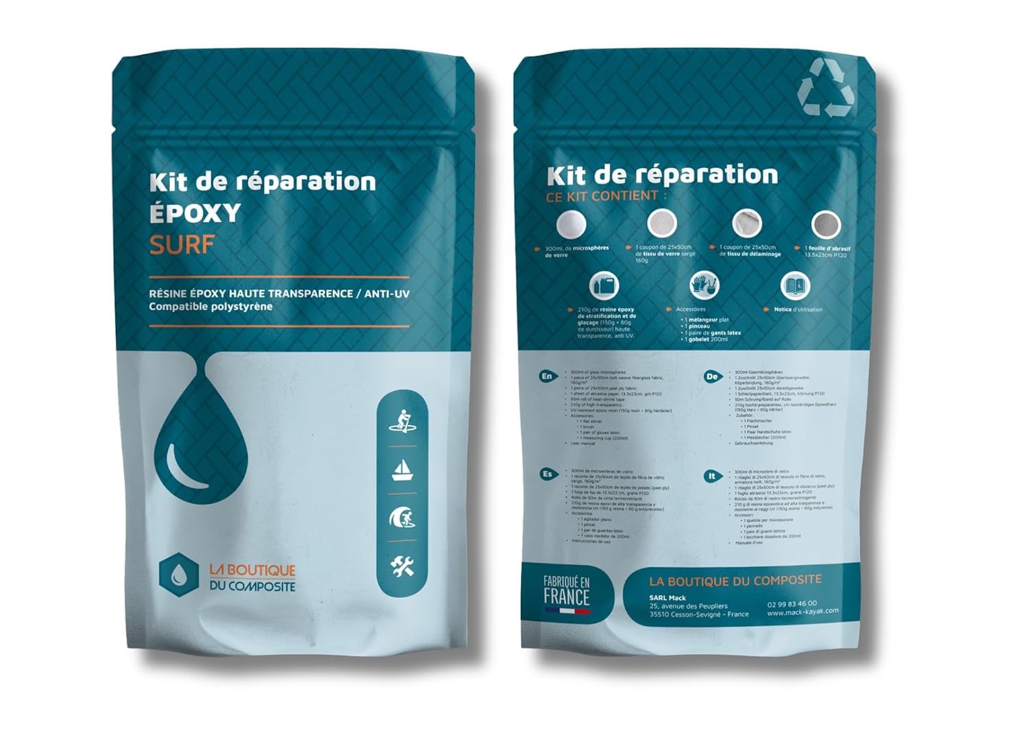 Kit de Réparation Epoxy pour Planche de Surf DIY - Complet et Facile à Utiliser