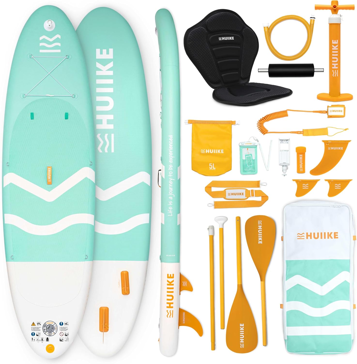 Paddle Gonflable Adulte avec Accessoires Inclus, Pagaie, Ailerons, Pompe - Planche de Stand Up Paddle Grande Stabilité et Résistance - 305 x 84 x 15 cm, Jusqu'à 130 kg Enjoyer Marine - Full Pack