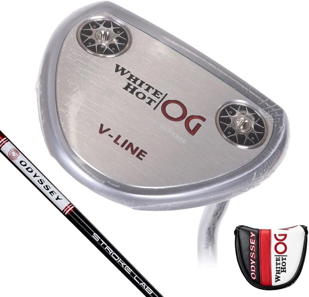 Odyssey White Hot OG OG VLINE Double Vent Putter Droit Homme Tige de laboratoire 83,8 cm