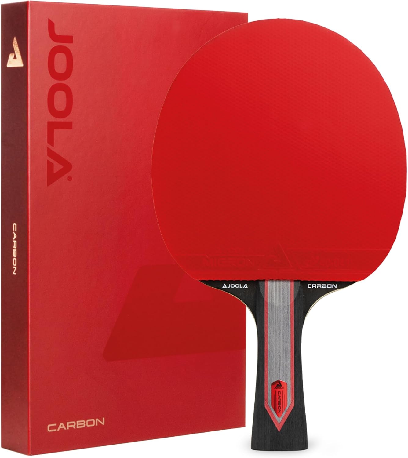 Raquette de tennis de table RED Carbon Pro - Raquette professionnelle en carbone avec revêtement en micron et boîte magnétique