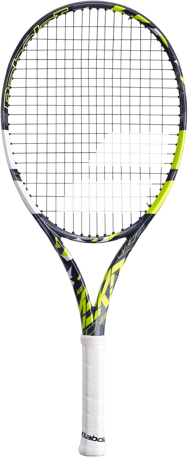 , Raquette de Tennis Modèle Pure Aero Junior 25 Gen8, Taille 635 mm, Couleur Gris Jaune Blanc, Grip 000, Conçue pour Joueurs Compétiteurs, Optimisée pour Puissance et Effets Gris Jaune Blanc Gen8 Grip 1