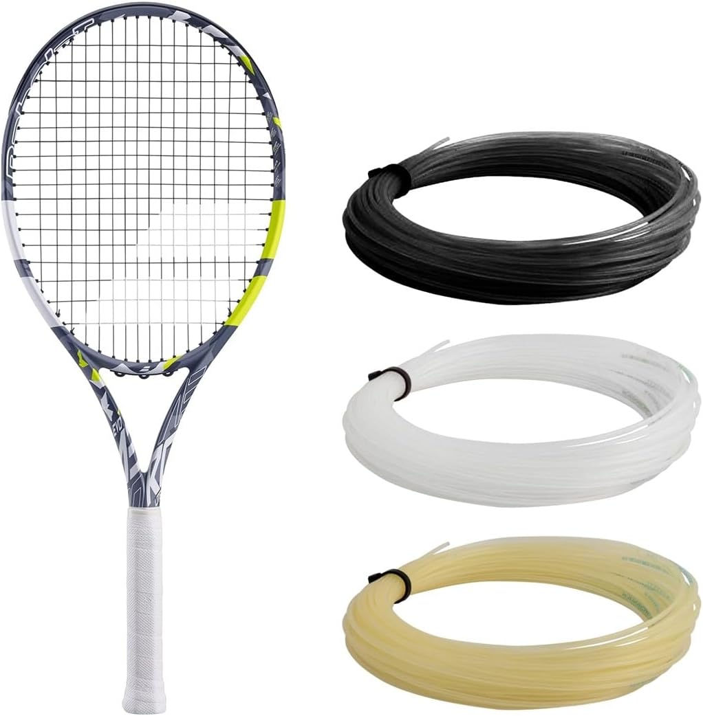 , Raquette de Tennis Evo Aero Cordée pour Adulte, Idéale pour Progresser, Puissance et Confort, Cadre Aérodynamique Spin Alpha, Marque Française Gris/Jaune 2024 Grip 0