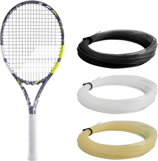 , Raquette de Tennis Evo Aero Cordée pour Adulte, Idéale pour Progresser, Puissance et Confort, Cadre Aérodynamique Spin Alpha, Marque Française Gris/Jaune 2024 Grip 0