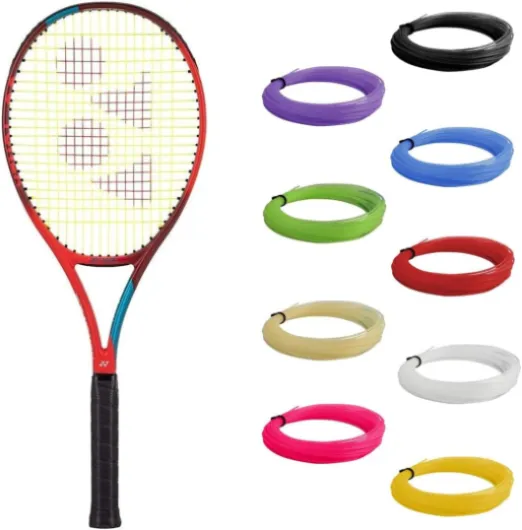 Yonex VCORE 95 6e génération Raquette de tennis avec cordes synthétiques Gut - Couleurs au choix - 40,6 x 50,8 cm Cordon rouge - 4 1/2" Grip