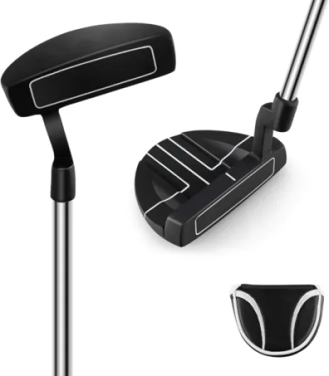 Club de Golf Putter 89 cm pour Droitier, Putter de Golf Style Maillet avec Lignes d'Alignement Couvre-Golf, Coin de Pincement 3° et Inclinaison 72° pour Débutant et Expérimenté