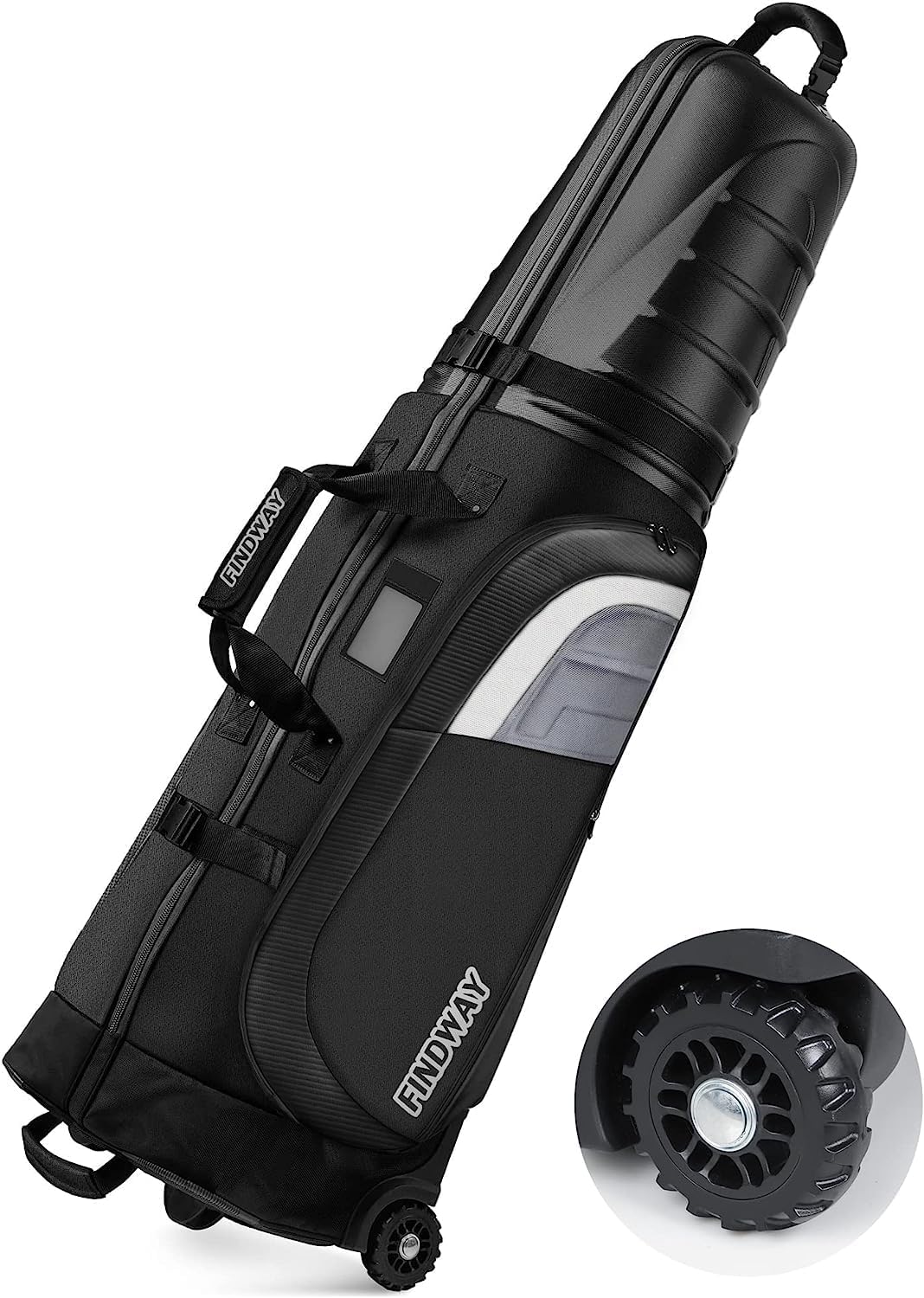 Sac de Voyage pour Clubs de Golf Findway avec Roues, en Tissu Oxford 1680D Résistant à l'eau, Coque Rigide en ABS, Durable et étanche, Idéal pour Les Voyages et Les Vols de Golf pour Hommes et Femmes Noir