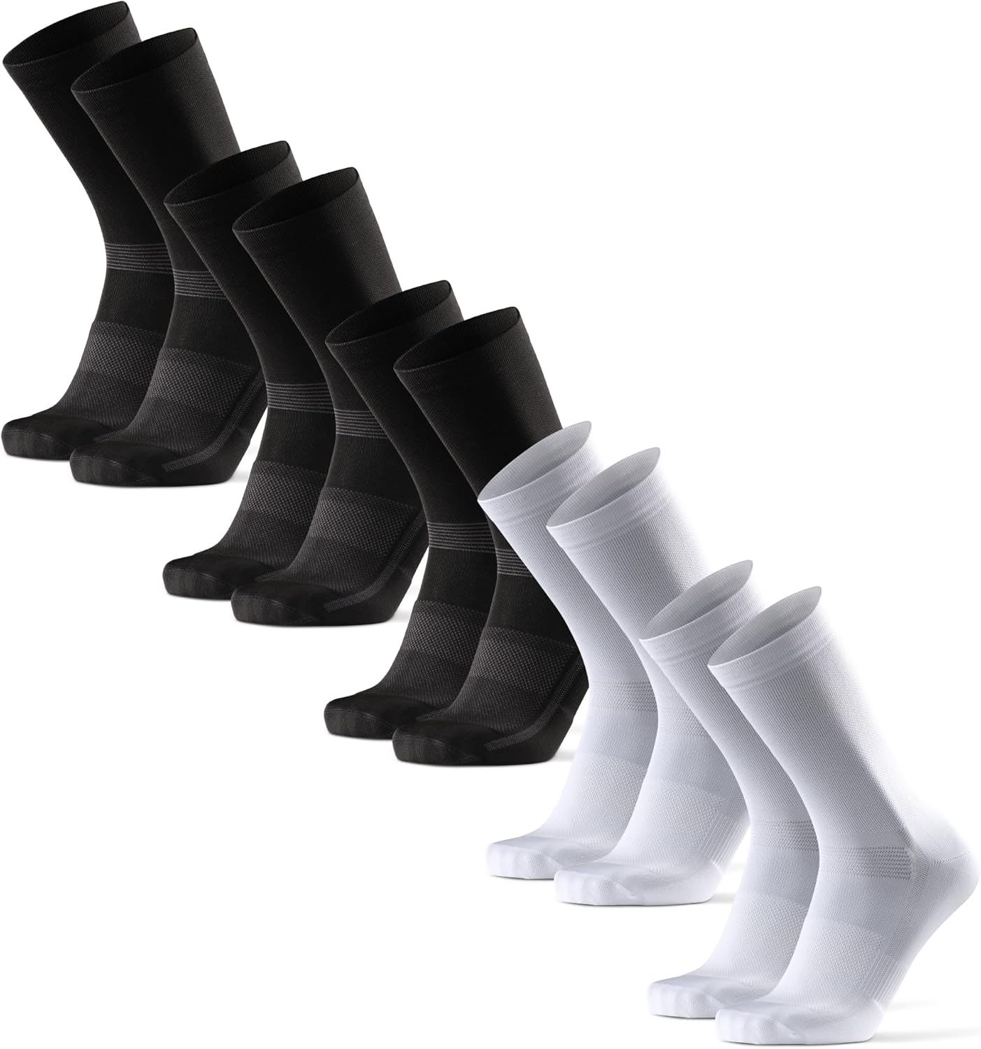 Chaussettes Premium Cyclisme, Vélo sur Route et VTT, Respirantes, Homme Femme, 3 et 5 Paires 35-38 Multicolore (3x Noir, 2x Blanc/Noir)