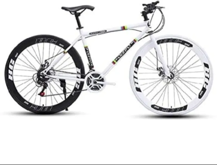Vélo De Route pour Hommes Et Femmes, 24 Vitesses 26 Pouces Cadre en Acier À Haute Teneur en Carbone Vélos De Route pour Adultes, Double Frein À Disque Cyclisme De Course, Vélo De Montagne De Route