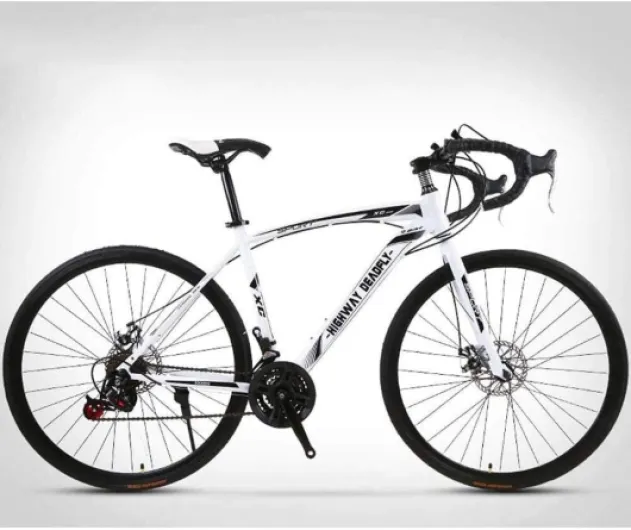 ALQPPM Vélo de Route 26 Pouces, Vélos 24 Vitesses, Freins À Double Disque, Cadre en Acier À Haute Teneur en Carbone, Course de Vélo de Route, Rouge/Blanc
