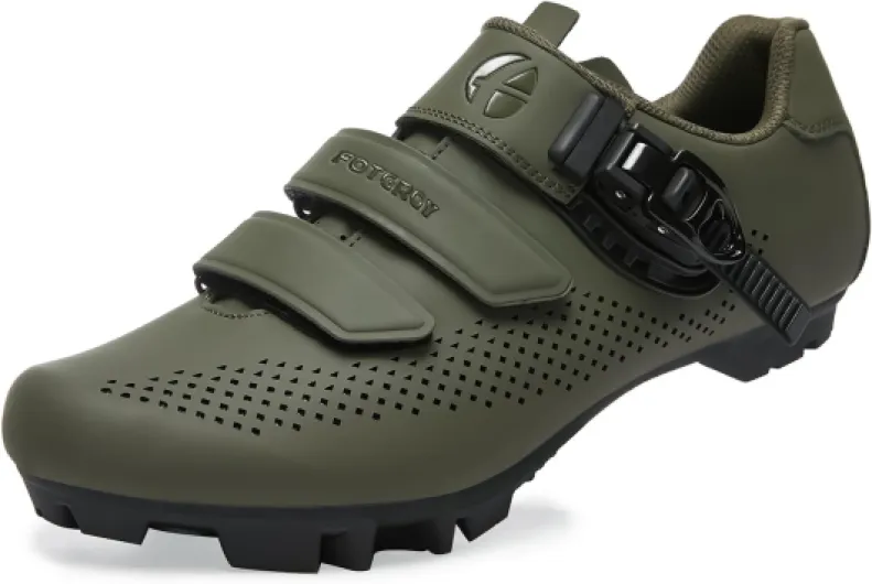 FOTGOAT Chaussures VTT pour Hommes Femmes, Chaussures-MTB Compatible avec l'installation SPD Cleats- Pas de Cleats Inclus 40 EU Vert