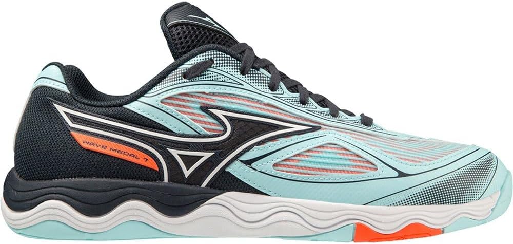 Mizuno Mixte Médaille Vague 7 Tennis de Table 37 EU Turquoise Cblue Soleil