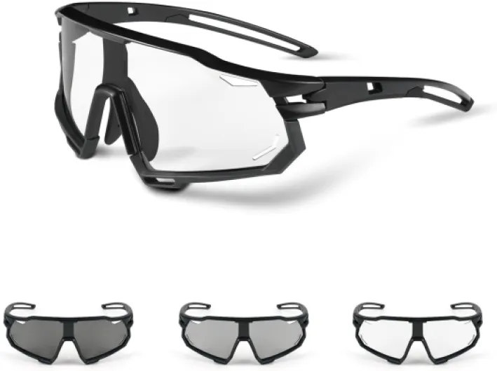 Lunette de Cyclisme Photochromique Homme Femme Lunette Vélo VTT Anti-UV400 Lunette de Soleil Lunettes de sport pour cyclisme rapide, Pour Vélo Pêche Course Conduite Pêche Ski