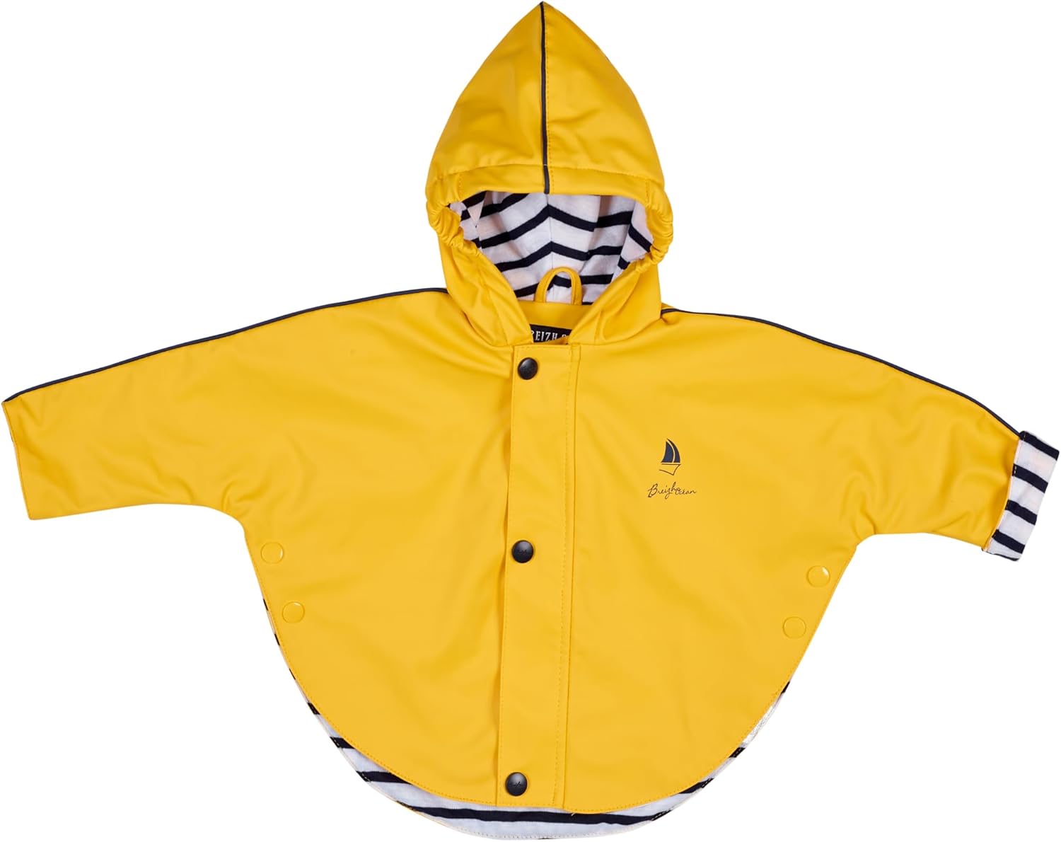 Morlaix - Ciré imperméable bébé avec Capuche - Intérieur rayé - 6 à 36 Mois Jaune 12 mois