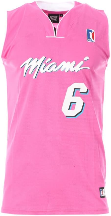 Miami Maillot de Basket Rose Homme Miami 6 L Rose
