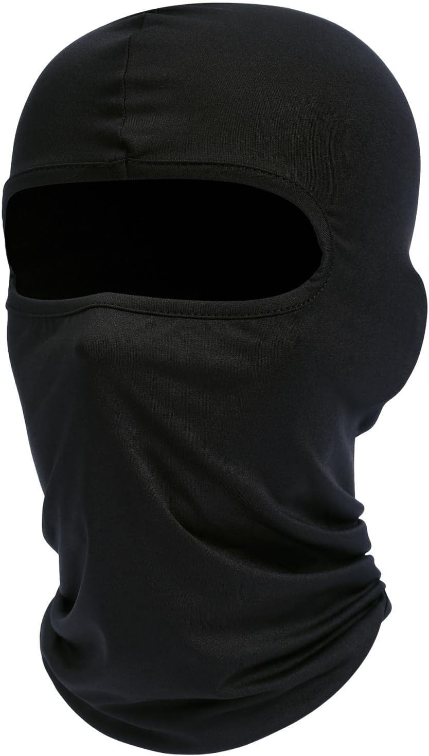 Fuinloth Cagoule Moto Automne-Hiver Balaclava, Masque de Ski Respirant pour Hommes et Femmes Taille unique Noir