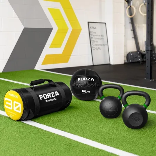 FORZA Équipement d’Entraînement de HYROX pour Hommes - Kit d'Entraînement Fonctionnel avec Kettlebells, Sac Lesté et Wall Ball - HYROX et Renforcement Musculaire Ensemble de Poids Pro