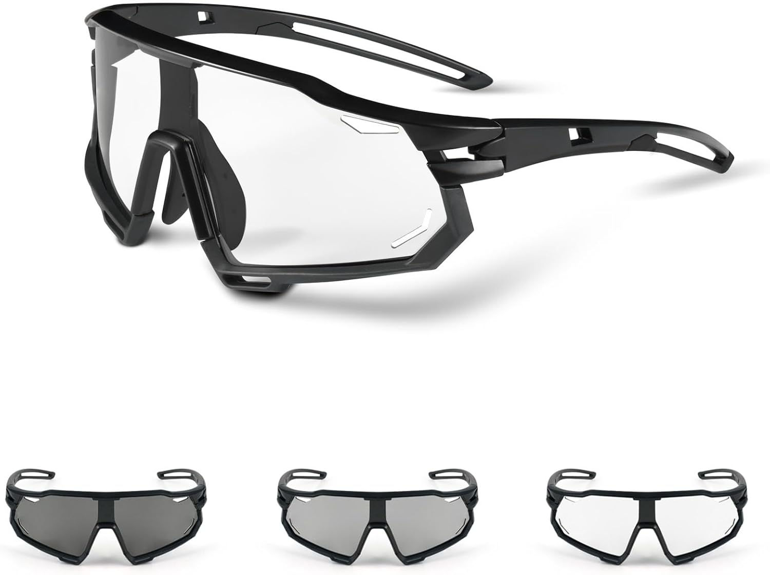 Lunette de Cyclisme Photochromique Homme Femme Lunette Vélo VTT Anti-UV400 Lunette de Soleil Lunettes de sport pour cyclisme rapide, Pour Vélo Pêche Course Conduite Pêche Ski