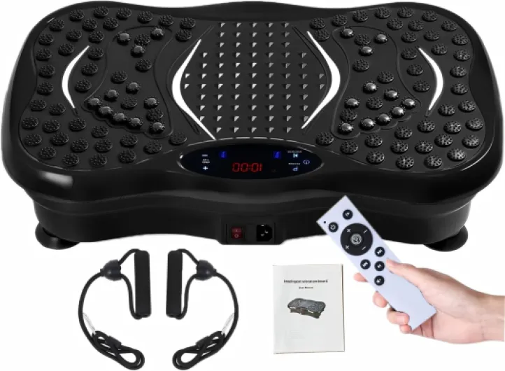 Plateforme Vibrante Perte de Poids, 2025 Amélioré Plateforme Fitness Vibration Plate pour Le Drainage lymphatique, 120 Vitesses Réglables avec Une Capacité de 450 LB, Convient pour Le Fitness Noir