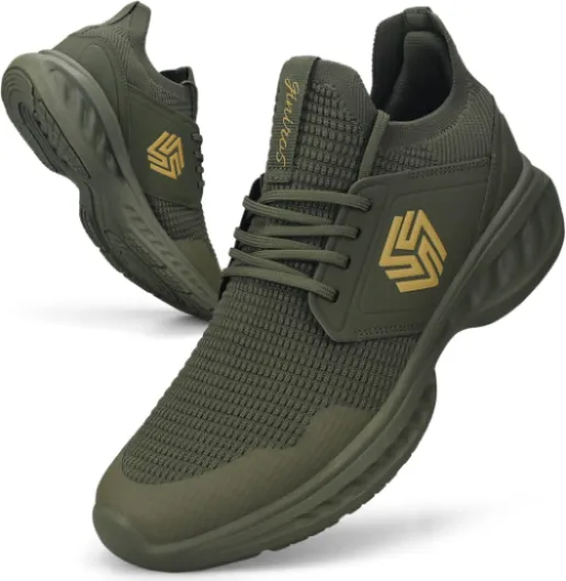 Baskets et Chaussures de Sport Homme Respirant Légères Sneakers Confortables Mode Casual Marche Course Fitness Running Tennis Outdoor Gym Jogging Chaussure 46 EU Vert de L Armée