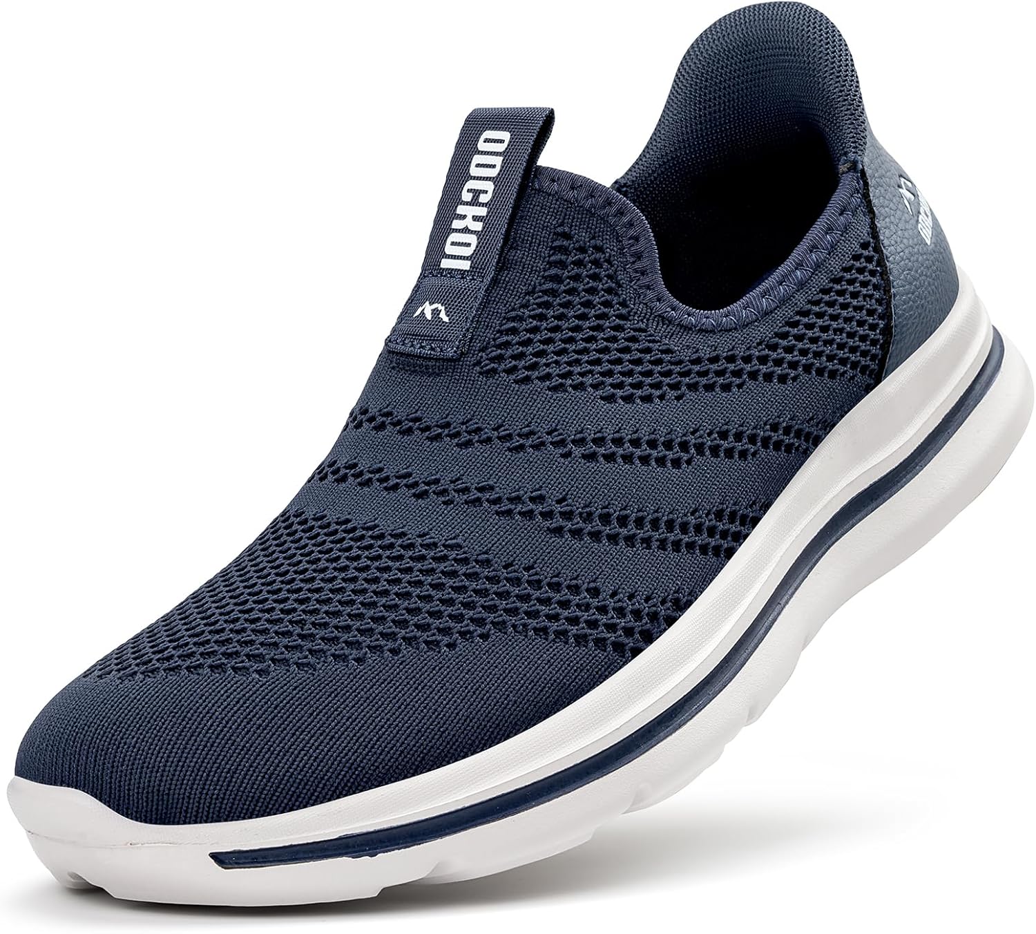 Baskets Slip-on Homme Respirantes - Légères et Confortables pour Ville, Randonnée, Course à Pied - Chaussures de Sport sans Lacets en Mesh Minimalistes 44 EU 1644 Bleu Foncé