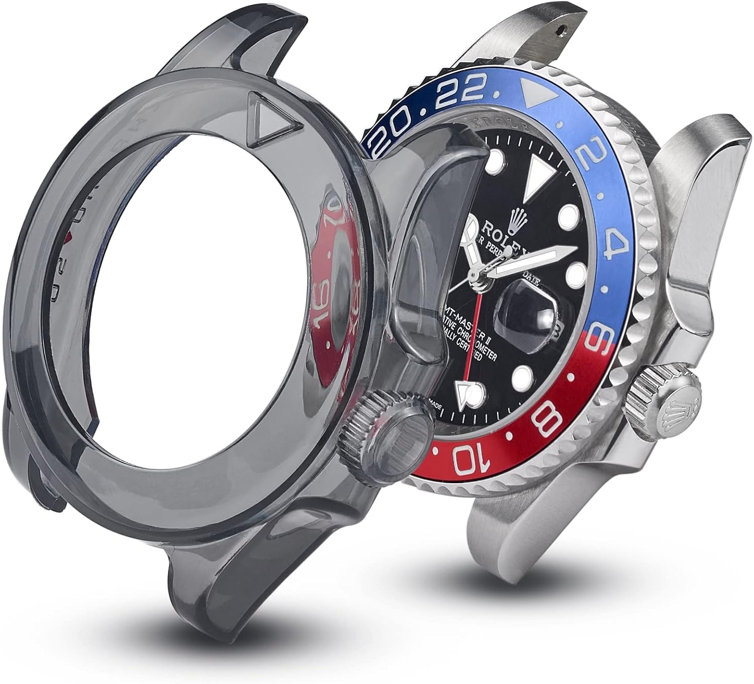 CRAFTER BLUE Coque de protection en caoutchouc compatible avec Rolex Submariner, GMT Master I et II, Explorer II et Yacht Master, protecteur de montre, Caoutchouc, Sans pierre précieuse