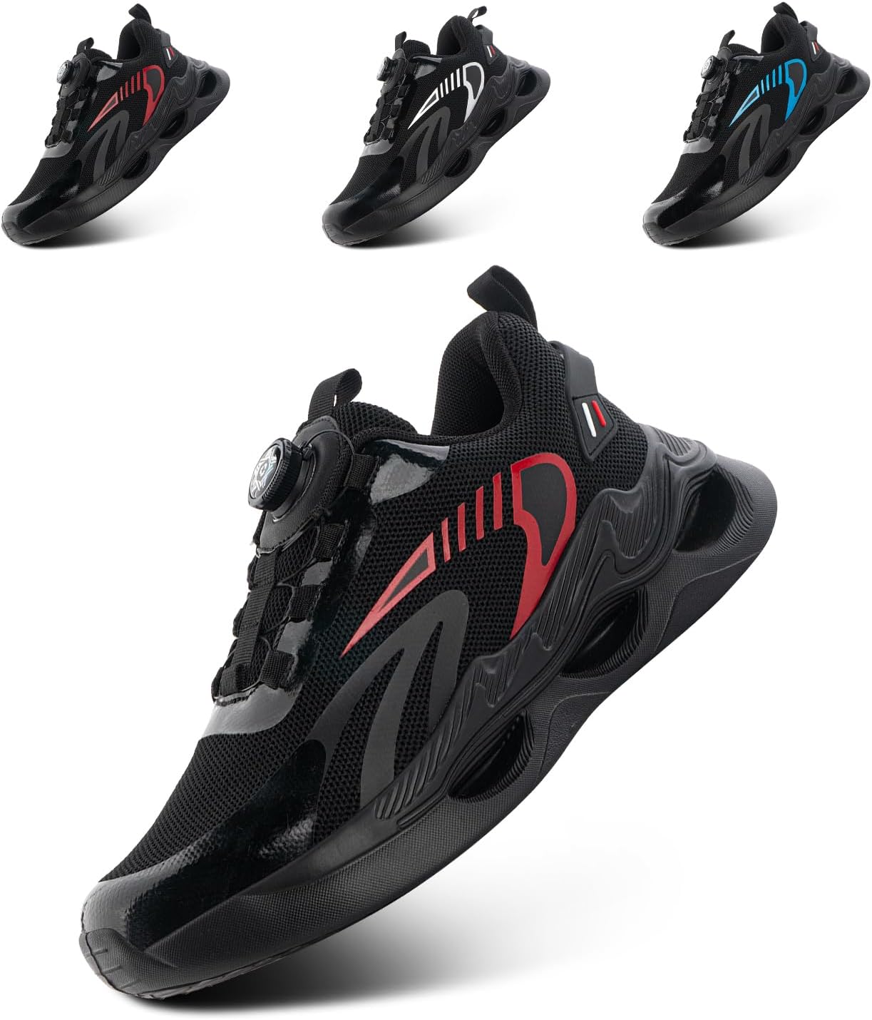 Chaussure de Course Homme Respirante Chaussures de Sport Gym Fitness Athlétiques Légères Chaussures de Running Confortables Jogging Sneakers 39-47 EU Chaussures de Sport Rouge 44 EU